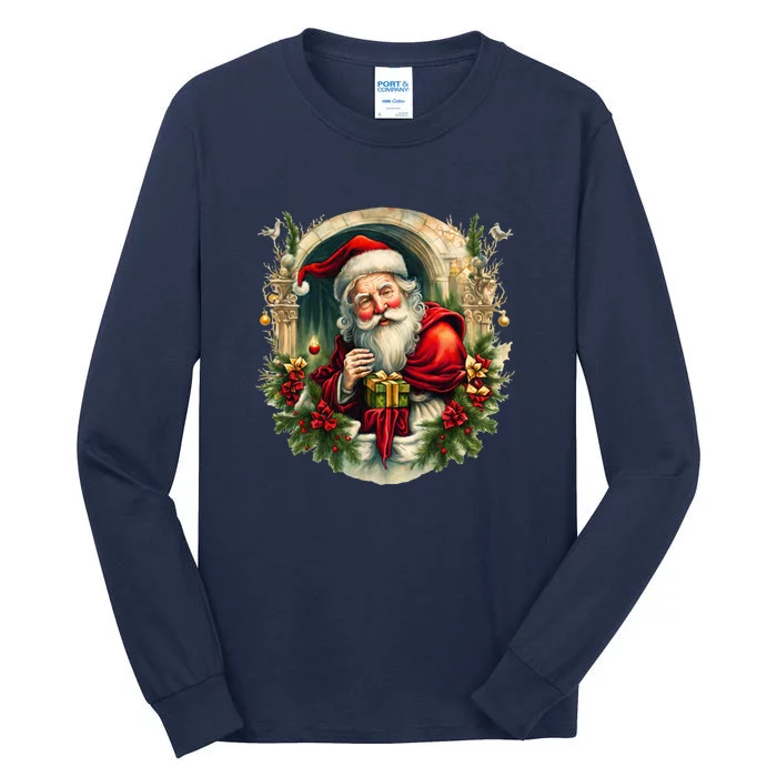 Christmas Spirit Santa Illustration Tall Long Sleeve T-Shirt