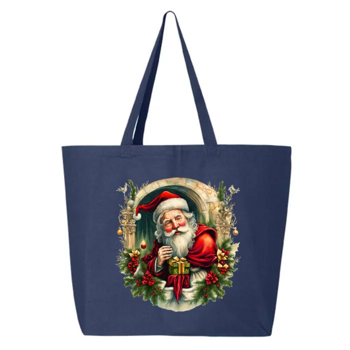 Christmas Spirit Santa Illustration 25L Jumbo Tote