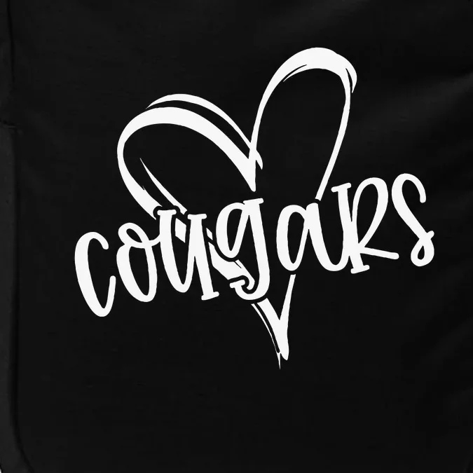 Cougars School Sports Fan Team Spirit Heart Impact Tech Backpack