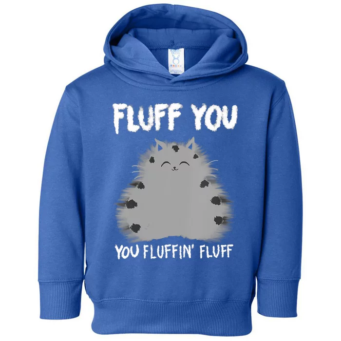 Cat Saying Sarcastic Fluff You Fluffin' Fluff Gift Toddler Hoodie