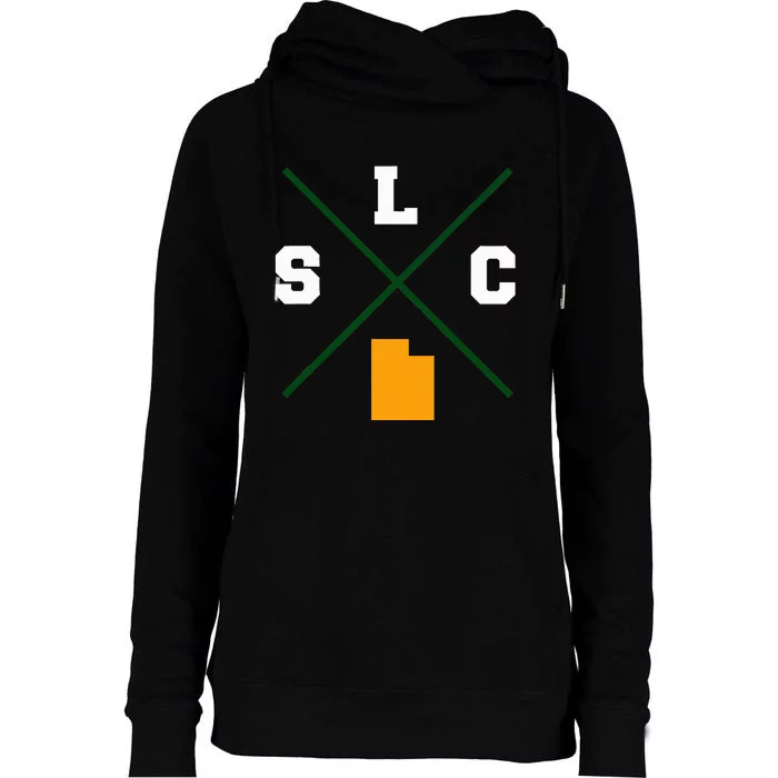 Classic Slc Salt Lake City Utah Womens Funnel Neck Pullover Hood