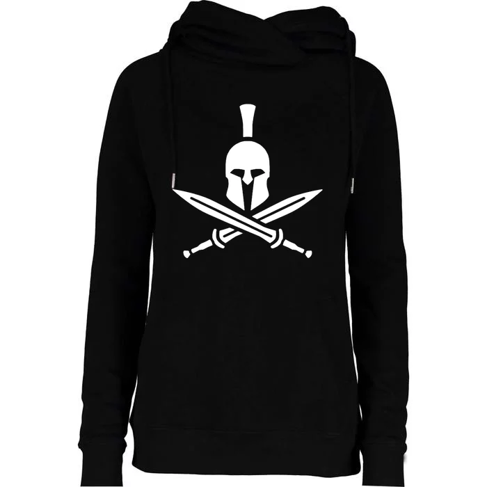 Cross Swords Spartan Womens Funnel Neck Pullover Hood