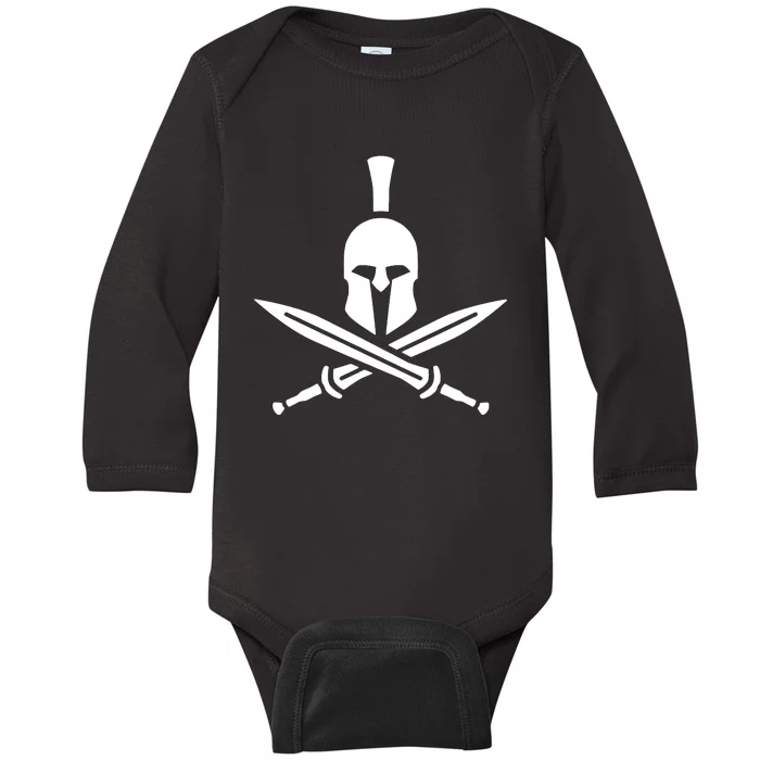 Cross Swords Spartan Baby Long Sleeve Bodysuit