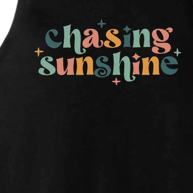 Chasing Sunshine Summer Lake Vibes Beach Summer Vacation Ladies Tri-Blend Wicking Tank