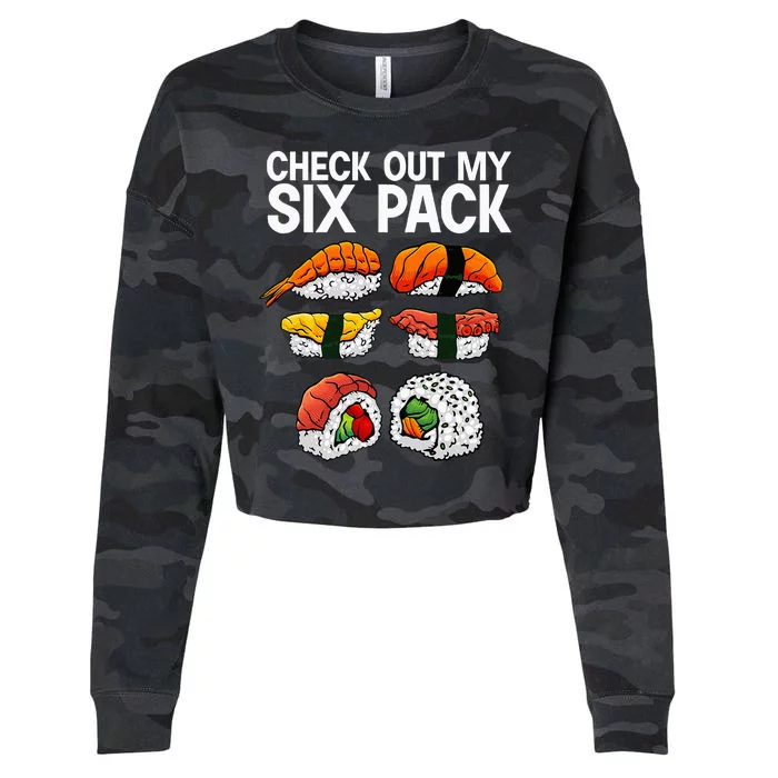 Cool Sushi Salmon Sushi Lovers Japanese Food Cropped Pullover Crew