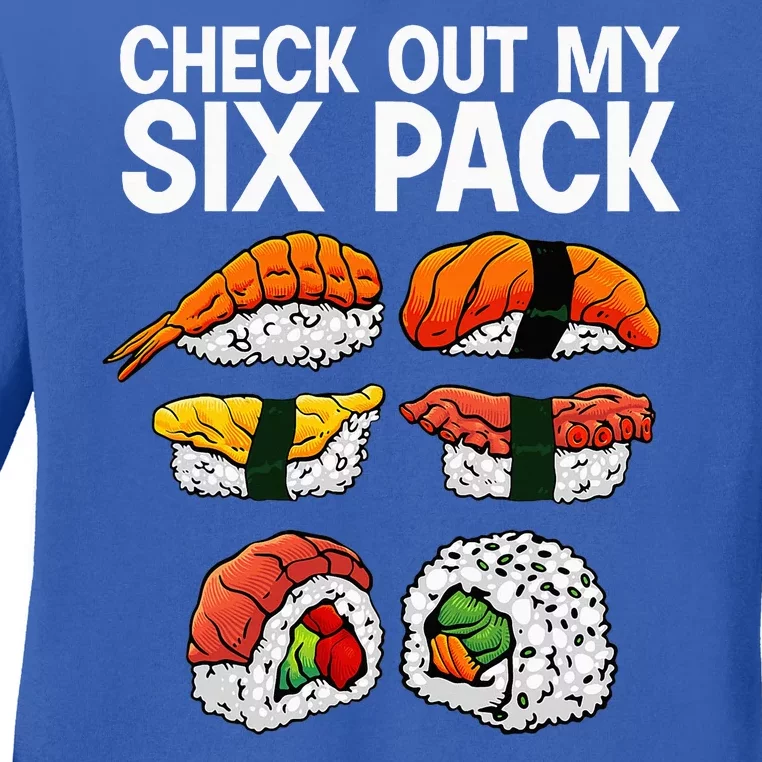 Cool Sushi Salmon Sushi Lovers Japanese Food Ladies Long Sleeve Shirt