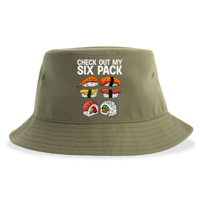 Cool Sushi Salmon Sushi Lovers Japanese Food Sustainable Bucket Hat