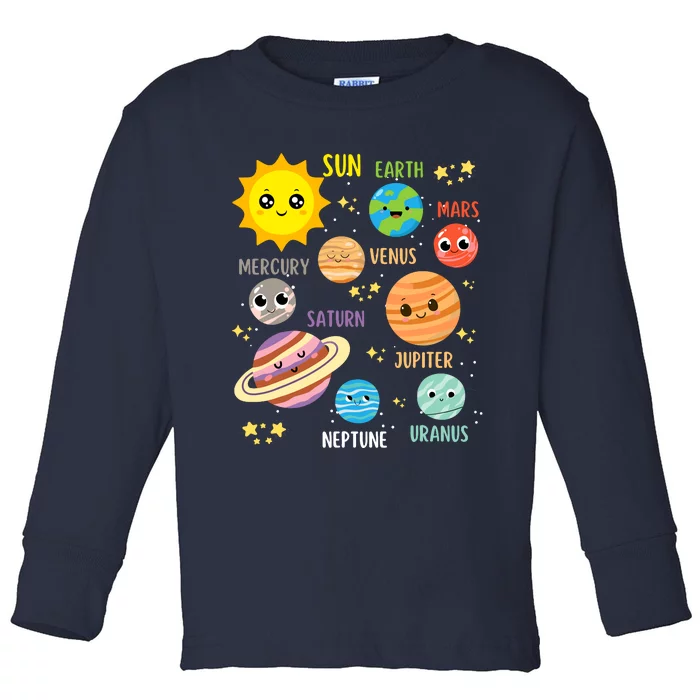 Cute Solar Systems Astronomy Boy Girl Toddler Long Sleeve Shirt