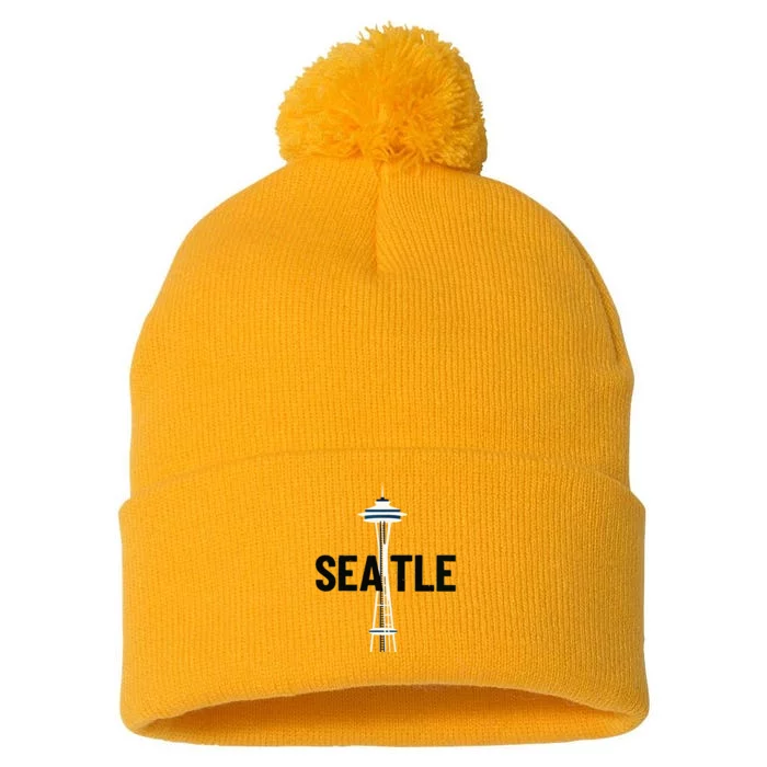 Cool Seattle Space Needle Traveler Souvenir Washington Pom Pom 12in Knit Beanie