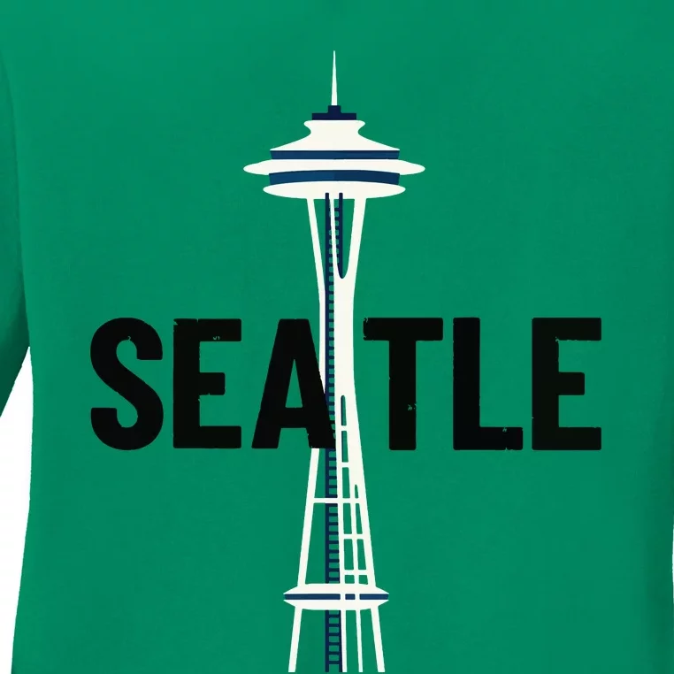 Cool Seattle Space Needle Traveler Souvenir Washington Ladies Long Sleeve Shirt