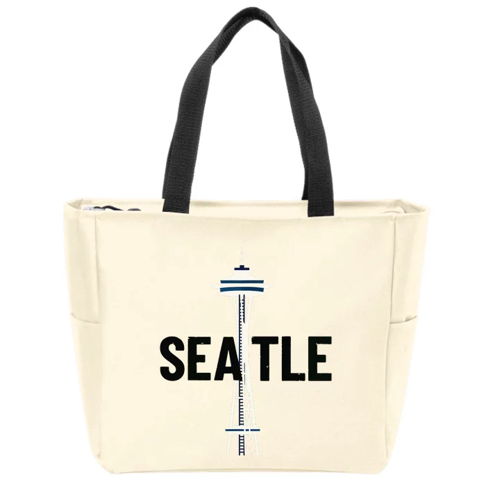 Cool Seattle Space Needle Traveler Souvenir Washington Zip Tote Bag