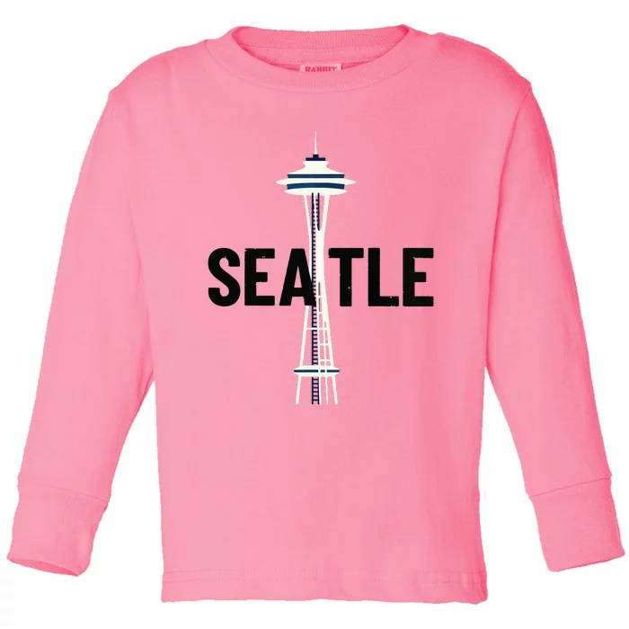 Cool Seattle Space Needle Traveler Souvenir Washington Toddler Long Sleeve Shirt