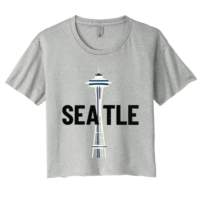 Cool Seattle Space Needle Traveler Souvenir Washington Women's Crop Top Tee