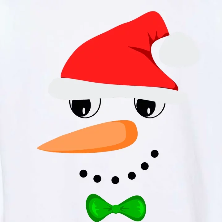 Cute Santa Snowman Face Funny Christmas Snowman Costume Garment-Dyed Sweatshirt