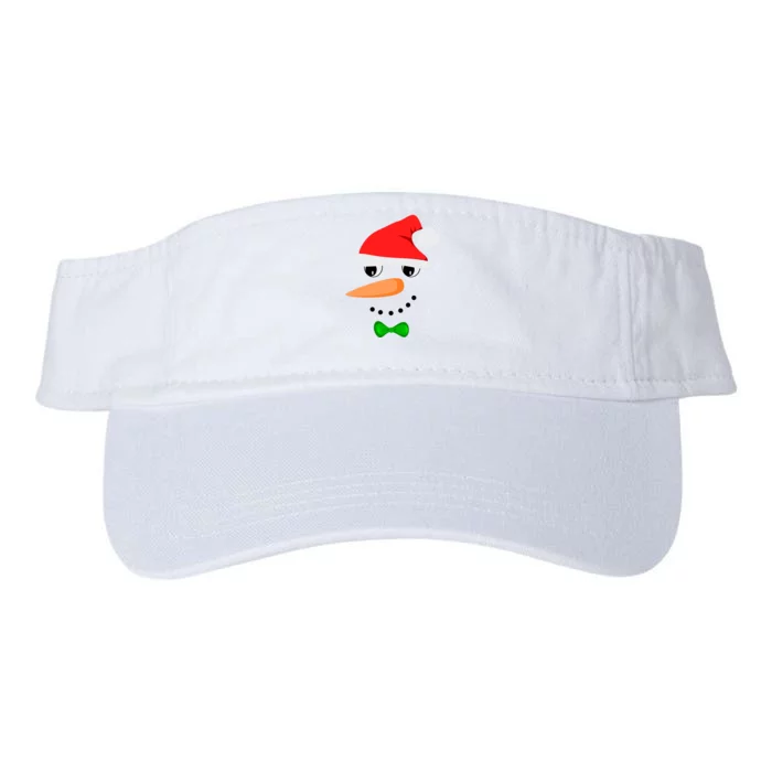 Cute Santa Snowman Face Funny Christmas Snowman Costume Valucap Bio-Washed Visor