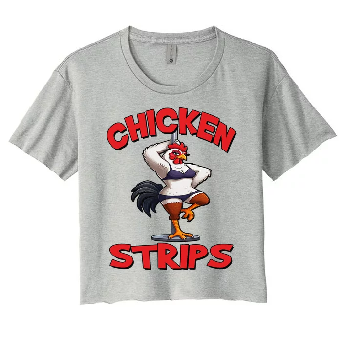 Chicken Strips Stripping Chicken Women's Crop Top Tee