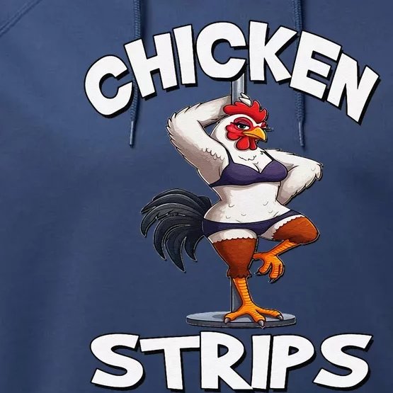 Chicken Strips Stripping Chicken Performance Fleece Hoodie