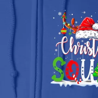 Christmas Squad Santa Hat Reindeer Family Matching Xmas Gift Full Zip Hoodie