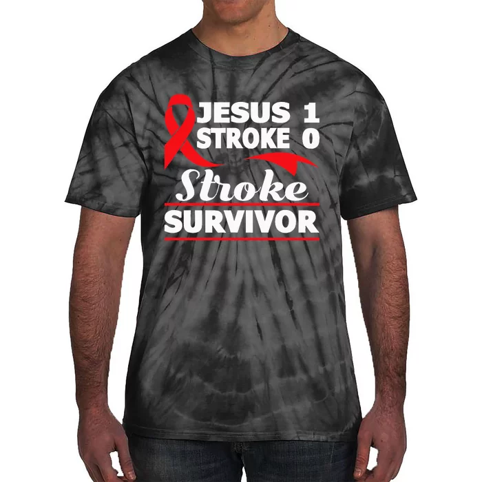 Christian Stroke Survivor Awareness Red Ribbon Brain Attack Tie-Dye T-Shirt