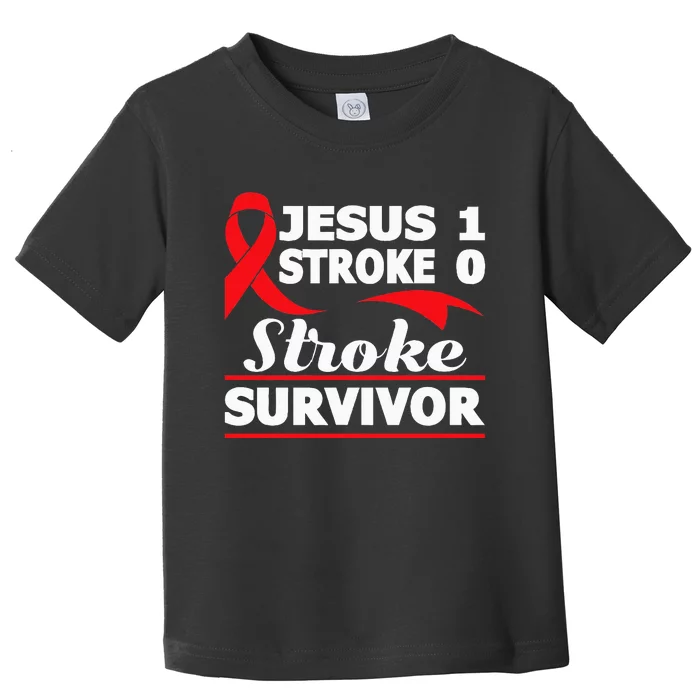 Christian Stroke Survivor Awareness Red Ribbon Brain Attack Toddler T-Shirt