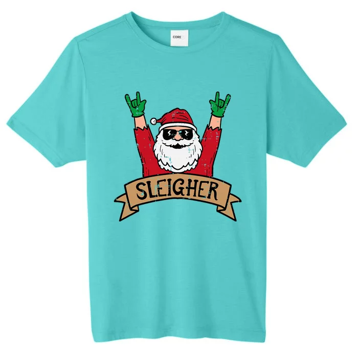 Christmas Sleigher Santa Rock Xmas Rocker ChromaSoft Performance T-Shirt