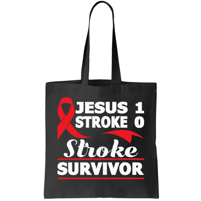 Christian Stroke Survivor Awareness Red Ribbon Brain Attack Tote Bag