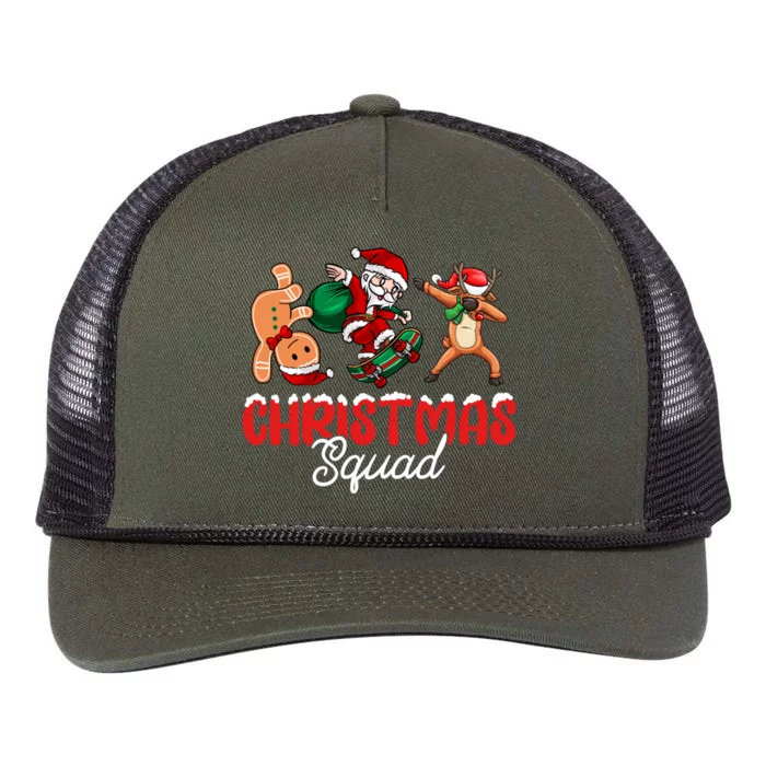 Christmas Squad Skateboard Santa Gingerbread Dancing Meaningful Gift Retro Rope Trucker Hat Cap