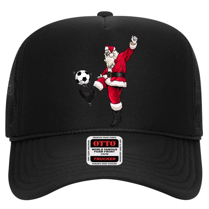 Christmas Santa Soccer Shirts Soccer Lover And Santa Lover TShirt High Crown Mesh Trucker Hat