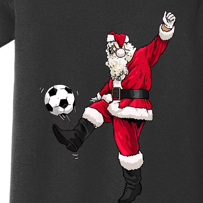 Christmas Santa Soccer Shirts Soccer Lover And Santa Lover TShirt Baby Bodysuit