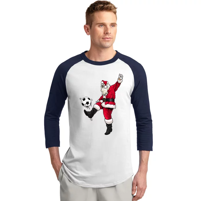 Christmas Santa Soccer Shirts Soccer Lover And Santa Lover TShirt Baseball Sleeve Shirt