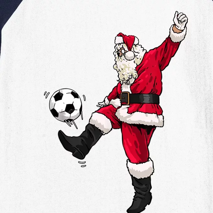 Christmas Santa Soccer Shirts Soccer Lover And Santa Lover TShirt Baseball Sleeve Shirt