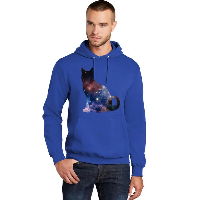 Cat Silhouette Supernova In Galaxy Scifi Space Tall Hoodie