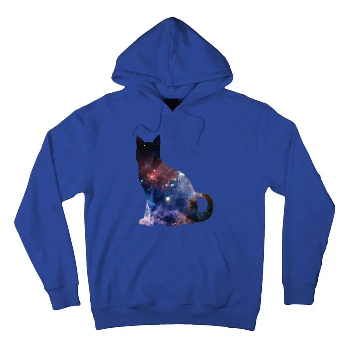 Cat Silhouette Supernova In Galaxy Scifi Space Tall Hoodie