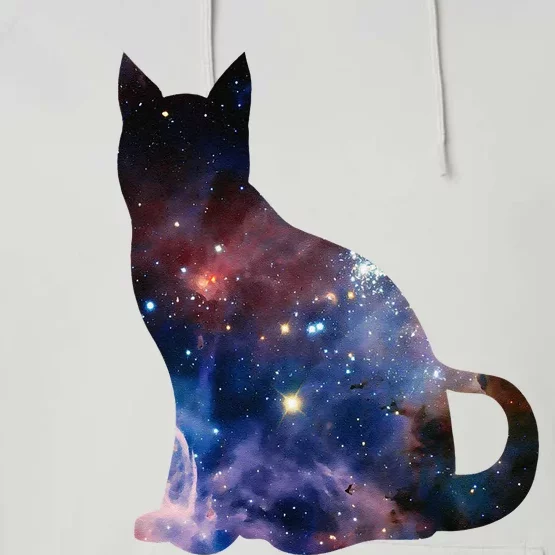 Cat Silhouette Supernova In Galaxy Scifi Space Performance Fleece Hoodie