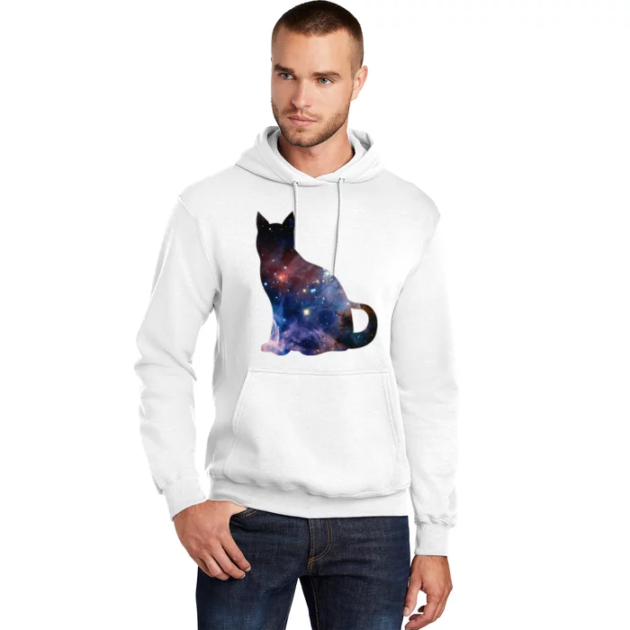 Cat Silhouette Supernova In Galaxy Scifi Space Hoodie