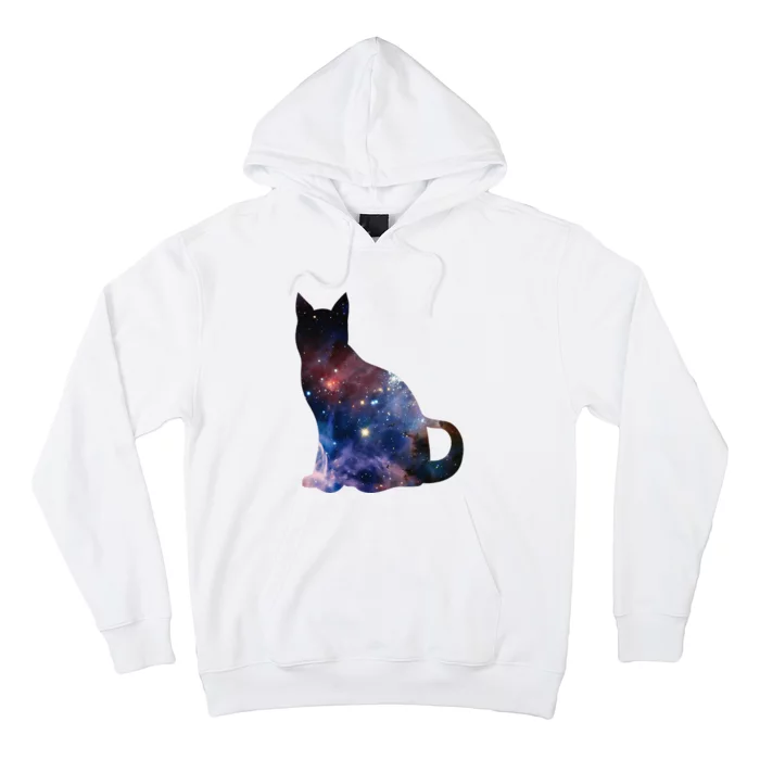 Cat Silhouette Supernova In Galaxy Scifi Space Hoodie