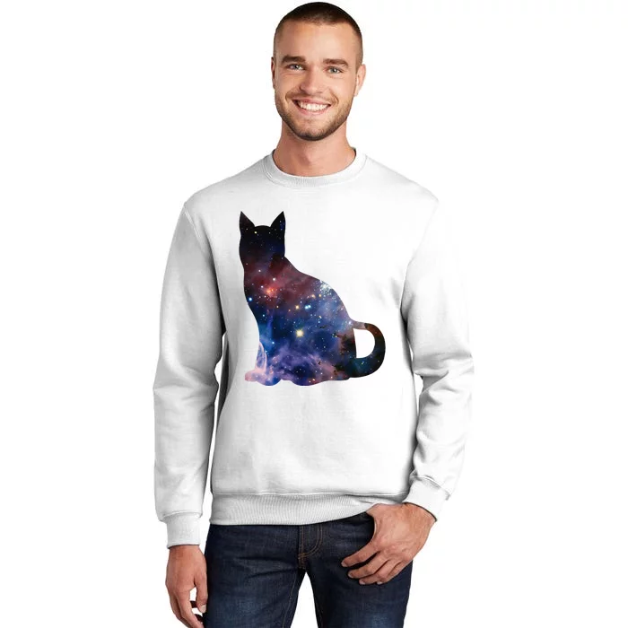 Cat Silhouette Supernova In Galaxy Scifi Space Sweatshirt