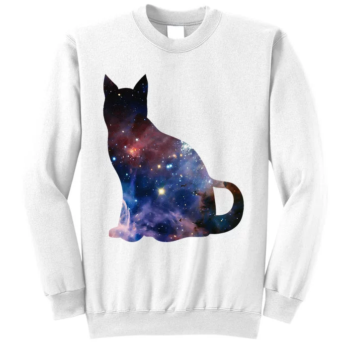 Cat Silhouette Supernova In Galaxy Scifi Space Sweatshirt