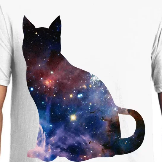 Cat Silhouette Supernova In Galaxy Scifi Space Pajama Set