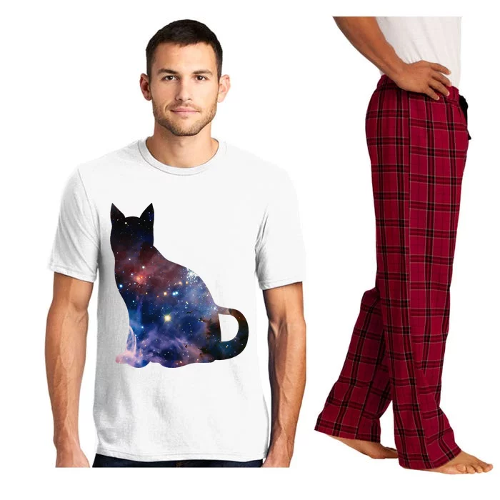 Cat Silhouette Supernova In Galaxy Scifi Space Pajama Set