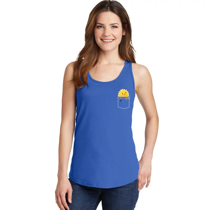 Cool Sunshine Sunny Pocket Design Ladies Essential Tank