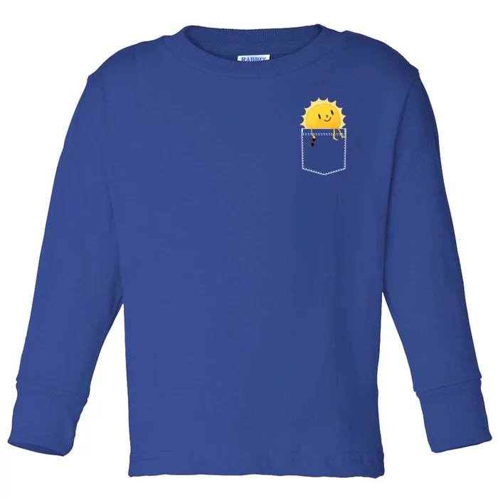 Cool Sunshine Sunny Pocket Design Toddler Long Sleeve Shirt