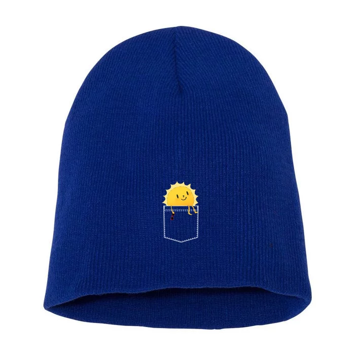 Cool Sunshine Sunny Pocket Design Short Acrylic Beanie