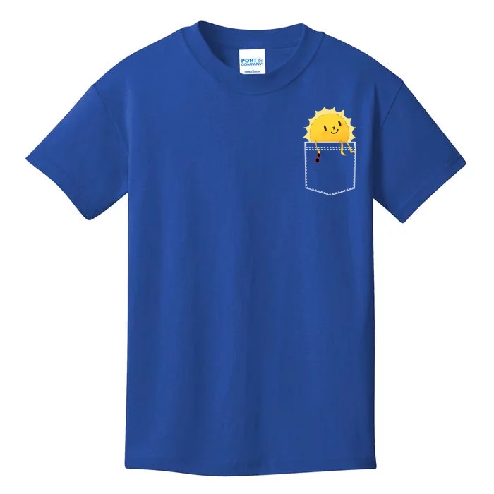 Cool Sunshine Sunny Pocket Design Kids T-Shirt