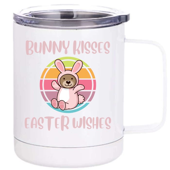 Cute Sunday School Egg Hunt Bunny Easter Wishes Gift Front & Back 12oz Stainless Steel Tumbler Cup