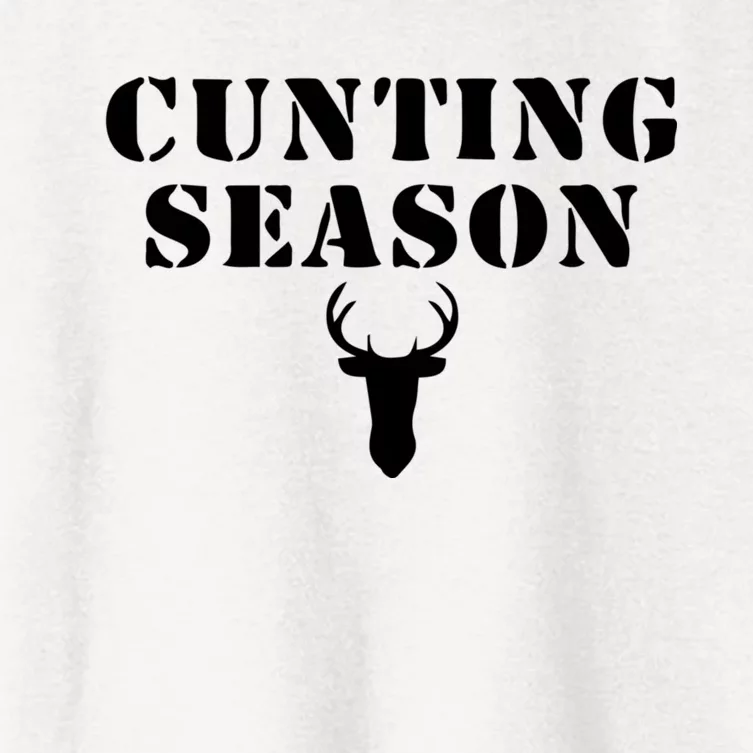 Cunting Season Shirt Funny Hunting Deer Season Women's Crop Top Tee