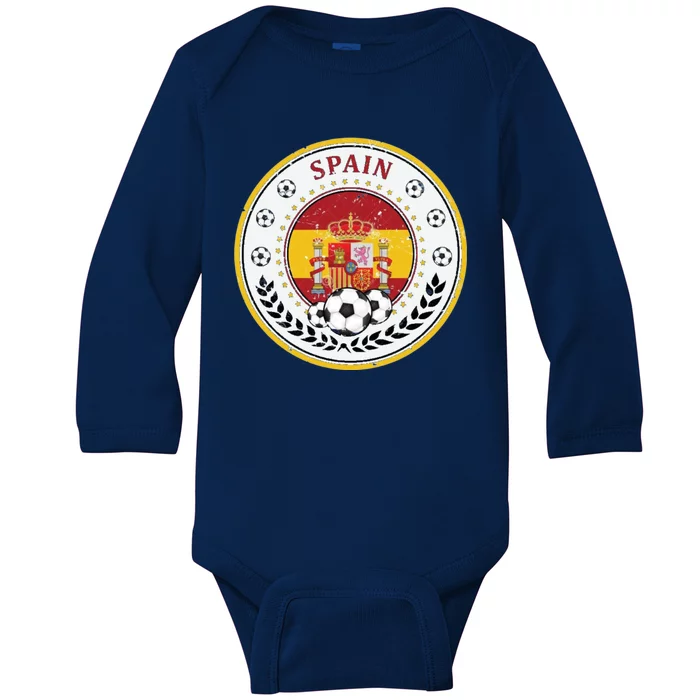 Cool Spain Soccer Logo Baby Long Sleeve Bodysuit