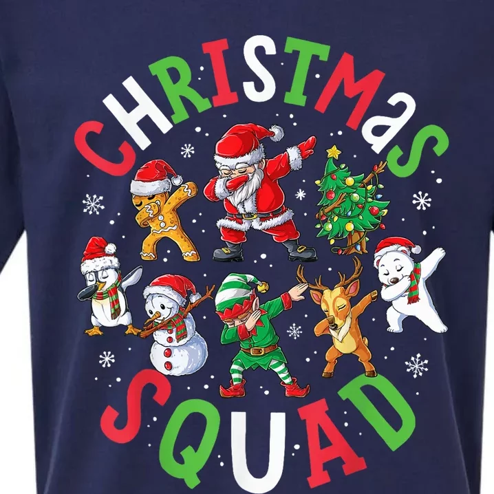 Christmas Squad Santa Dabbing Elf Family Matching Pajamas Sueded Cloud Jersey T-Shirt