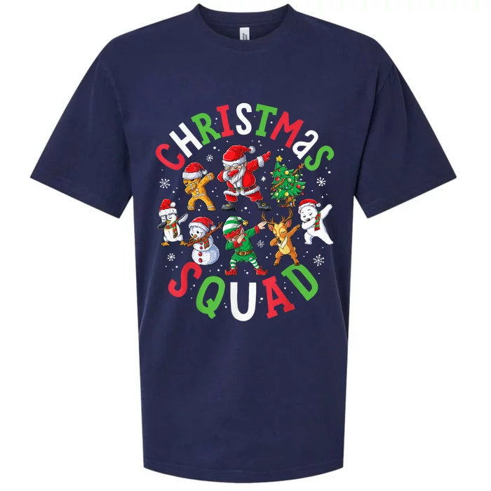 Christmas Squad Santa Dabbing Elf Family Matching Pajamas Sueded Cloud Jersey T-Shirt