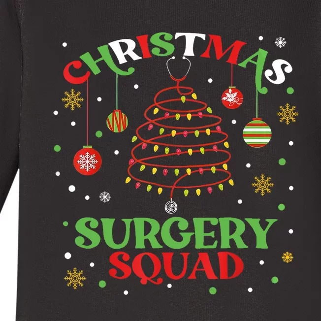 Christmas Surgery Squad Medical Surgical Nurse Rn Xmas Baby Long Sleeve Bodysuit